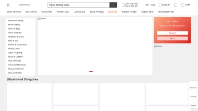 Screenshot preview of lightinthebox.com