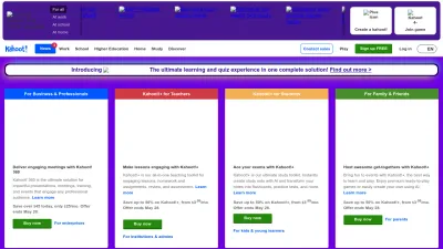 Screenshot of Kahoot.com