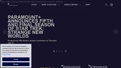 Screenshot preview of startrek.com