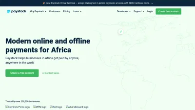 Screenshot of Paystack.com