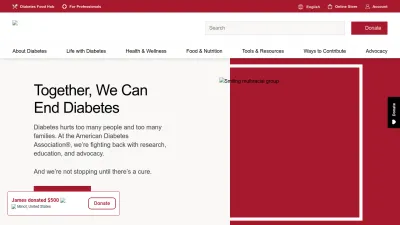 Screenshot preview of diabetes.org