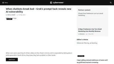 Screenshot of Cybernews.com