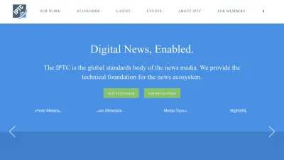 Screenshot of Iptc.org