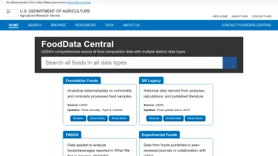 Screenshot of Fdc.nal.usda.gov