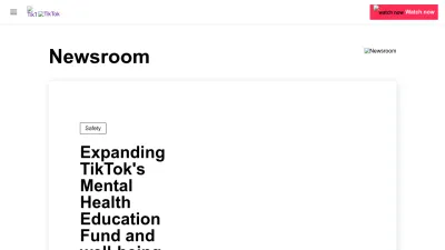 Screenshot of Newsroom.tiktok.com