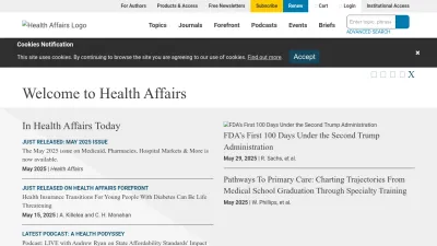 Screenshot of Healthaffairs.org