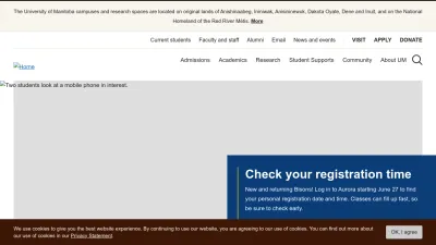 Screenshot preview of umanitoba.ca