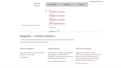 Screenshot preview of gpg4win.org