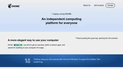 Screenshot preview of gnome.org