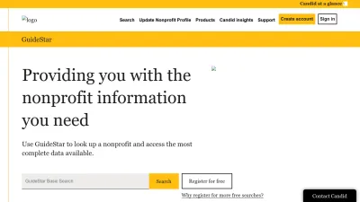 Screenshot of Guidestar.org