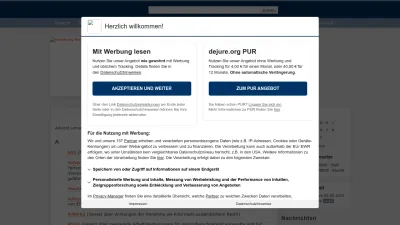 Screenshot of Dejure.org