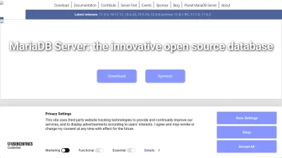 Screenshot of Mariadb.org