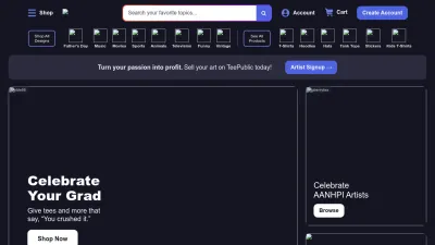 Screenshot preview of teepublic.com