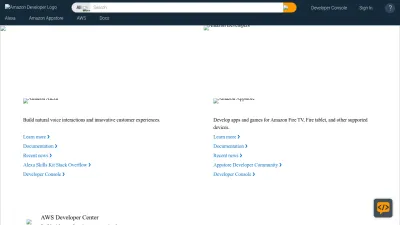 Screenshot of Developer.amazon.com
