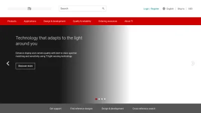 Screenshot of Ti.com