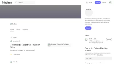 Screenshot of Onezero.medium.com