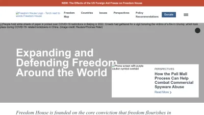 Screenshot of Freedomhouse.org