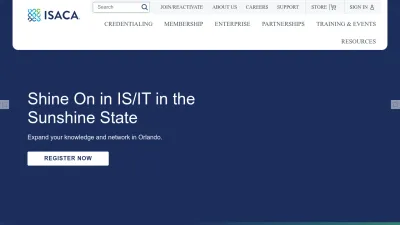 Screenshot of Isaca.org