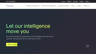 Screenshot of Clarivate.com