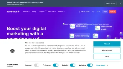 Screenshot of Sendpulse.com