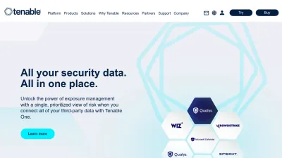 Screenshot of Tenable.com