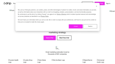 Screenshot preview of drip.com