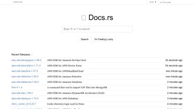 Screenshot of Docs.rs