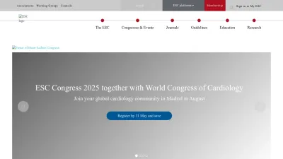 Screenshot of Escardio.org