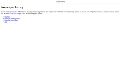 Screenshot of Issues.apache.org