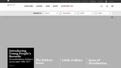 Screenshot of Folkways.si.edu