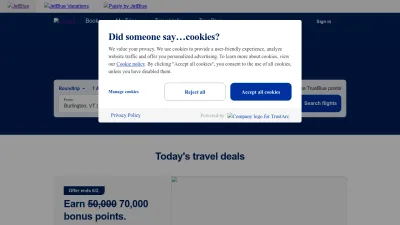Screenshot of Jetblue.com