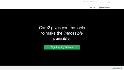 Screenshot preview of care2.com