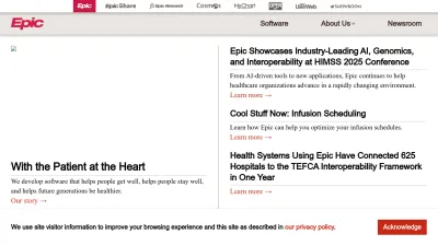 Screenshot of Epic.com