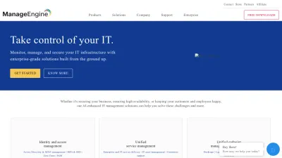 Screenshot of Manageengine.com