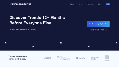 Screenshot of Explodingtopics.com