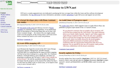 Screenshot of Lwn.net