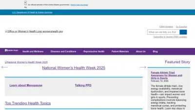 Screenshot of Womenshealth.gov