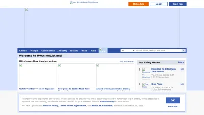 Screenshot of Myanimelist.net
