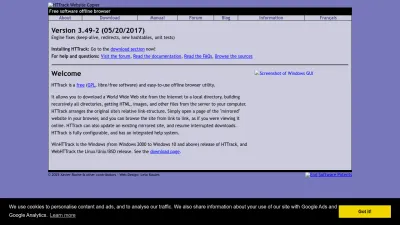 Screenshot of Httrack.com
