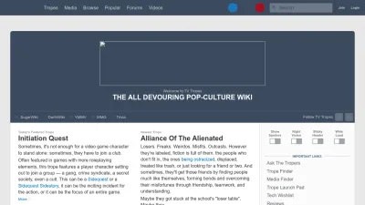 Screenshot of Tvtropes.org