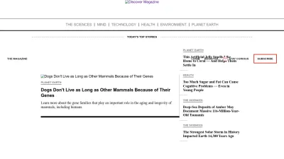 Screenshot of Discovermagazine.com