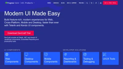 Screenshot preview of telerik.com