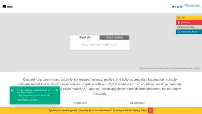 Screenshot of Crossref.org