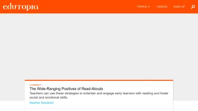 Screenshot of Edutopia.org