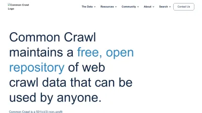 Screenshot of Commoncrawl.org