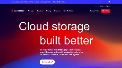Screenshot of Backblaze.com