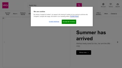 Screenshot preview of very.co.uk