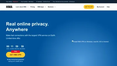 Screenshot of Hidemyass.com