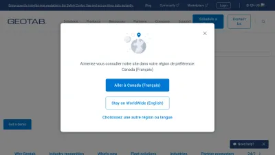 Screenshot of Geotab.com