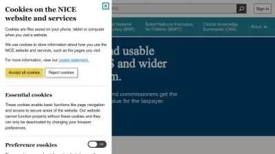 Screenshot of Nice.org.uk